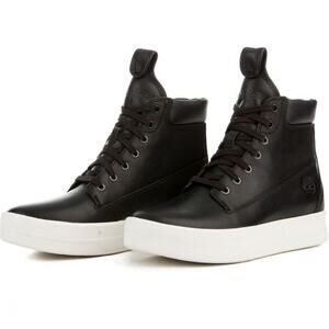 TIMBERLAND MAYLISS 6-INCH PU Leather Upper Platform/Flatform Lace Boot Black 9